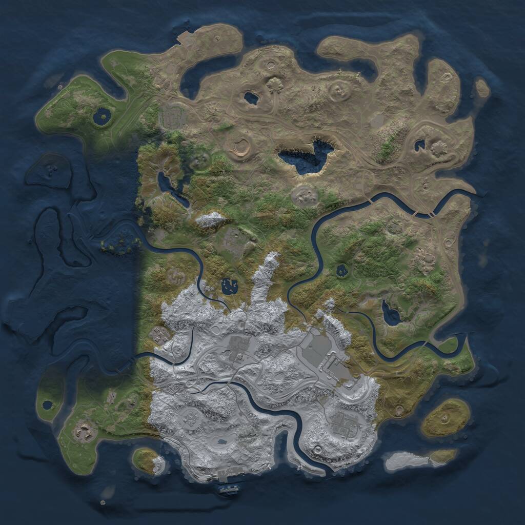 Rust Map: Procedural Map, Size: 4500, Seed: 88859805, 16 Monuments
