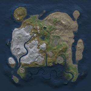 Thumbnail Rust Map: Procedural Map, Size: 3250, Seed: 1401949811, 13 Monuments