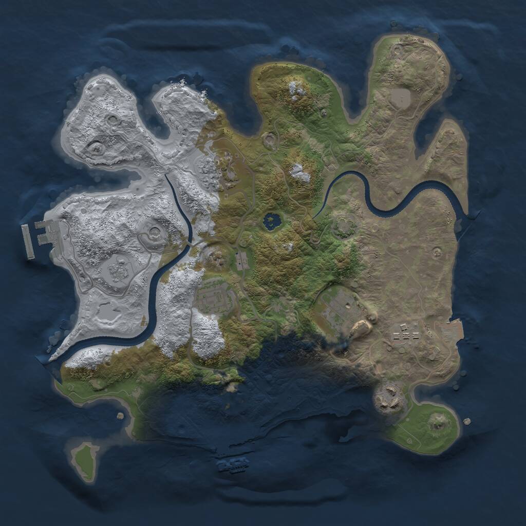 Rust Map: Procedural Map, Size: 3000, Seed: 23267134, 11 Monuments