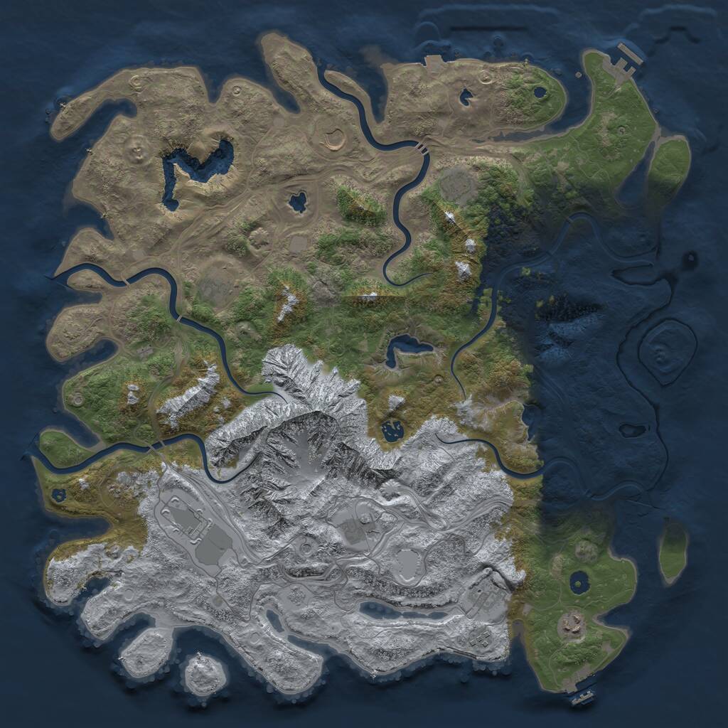 Rust Map: Procedural Map, Size: 5000, Seed: 2348563, 16 Monuments