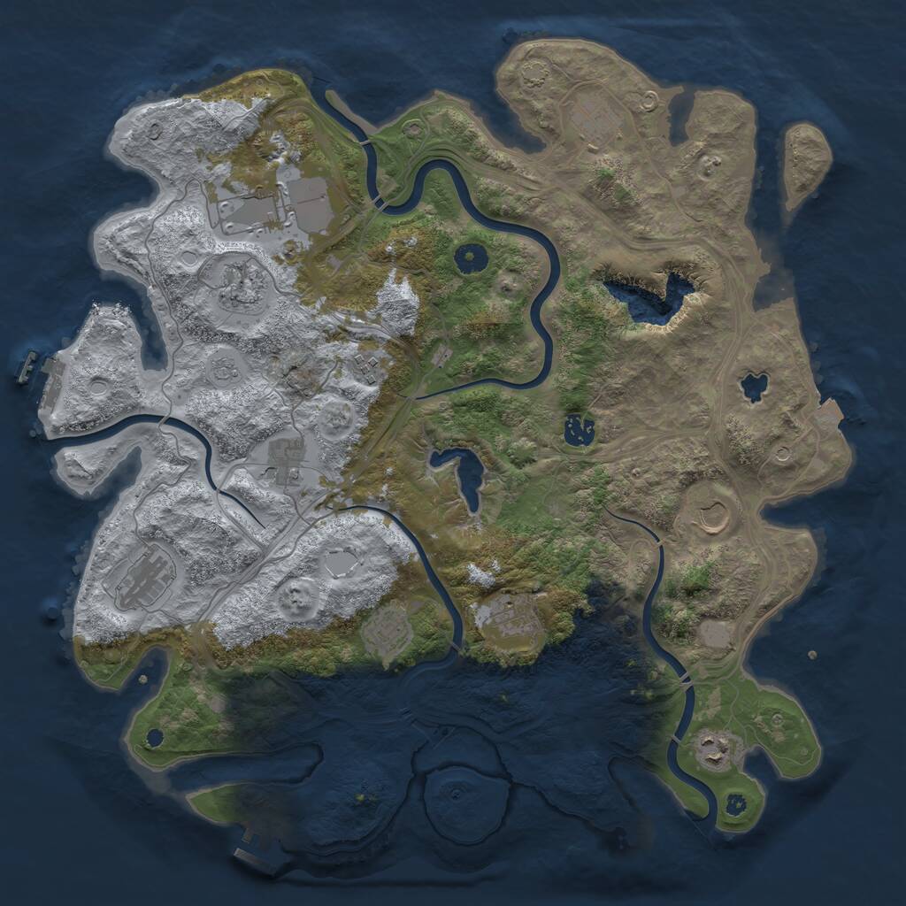 Rust Map: Procedural Map, Size: 4250, Seed: 978490505, 17 Monuments