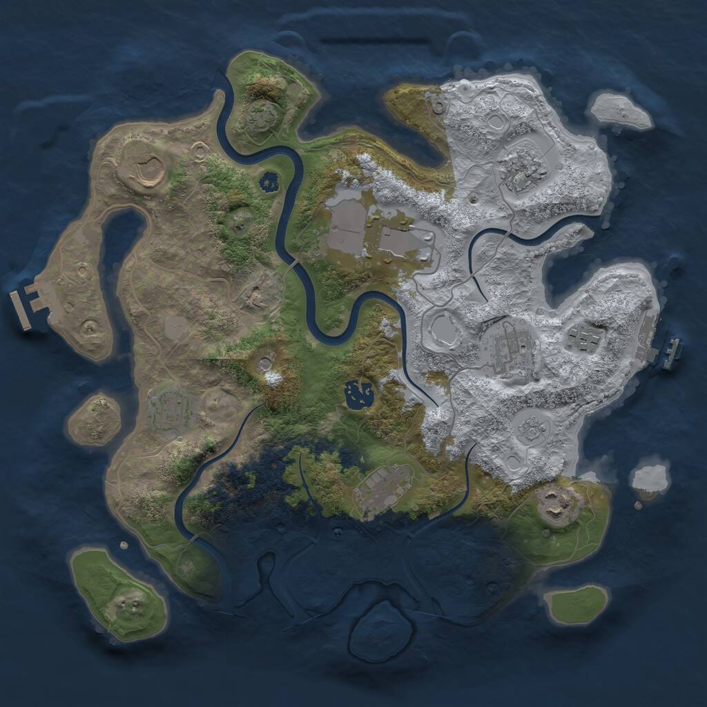 Rust Map: Procedural Map, Size: 3500, Seed: 567312580, 15 Monuments