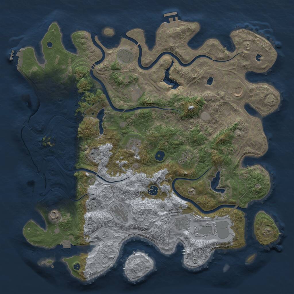 Rust Map: Procedural Map, Size: 4500, Seed: 299700848, 17 Monuments
