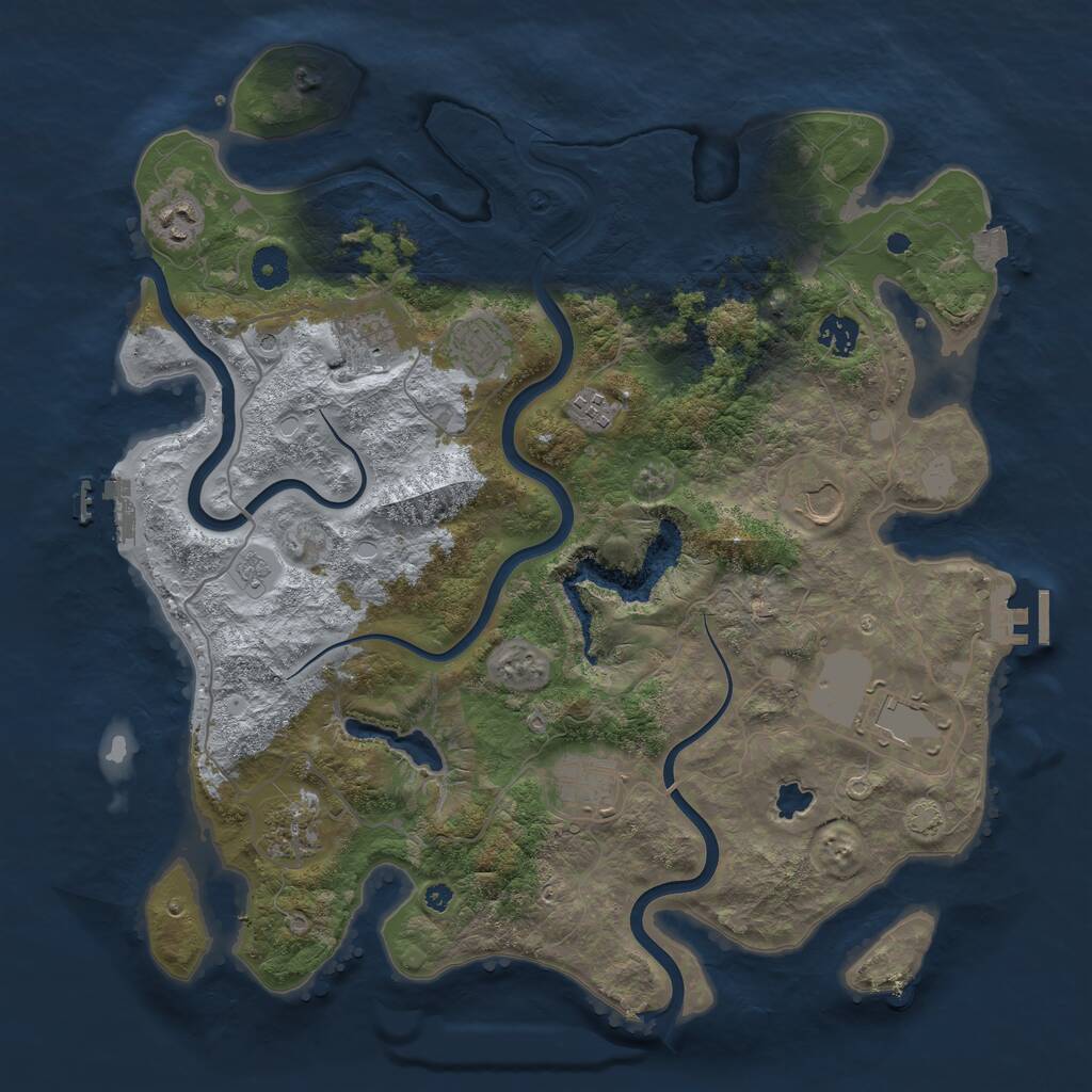 Rust Map: Procedural Map, Size: 4000, Seed: 1454398713, 15 Monuments