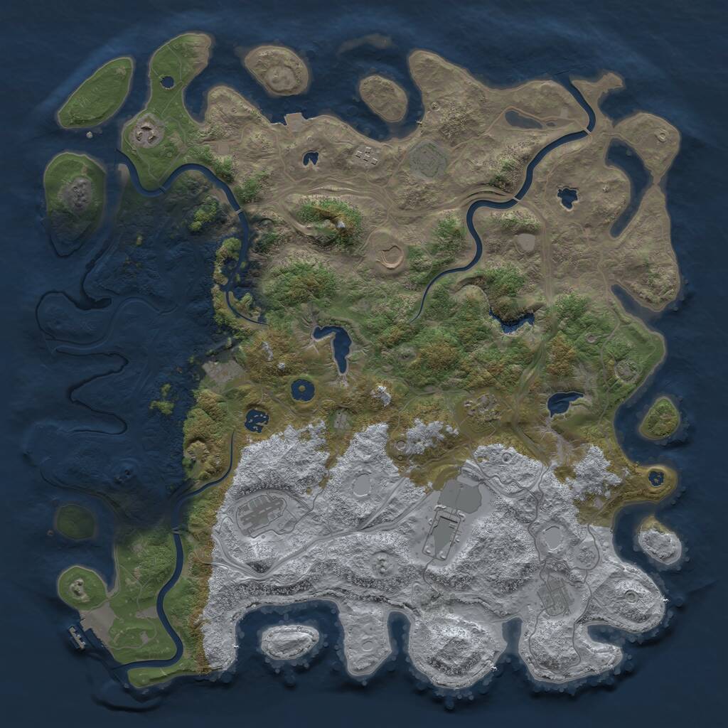 Rust Map: Procedural Map, Size: 4750, Seed: 1859613442, 16 Monuments
