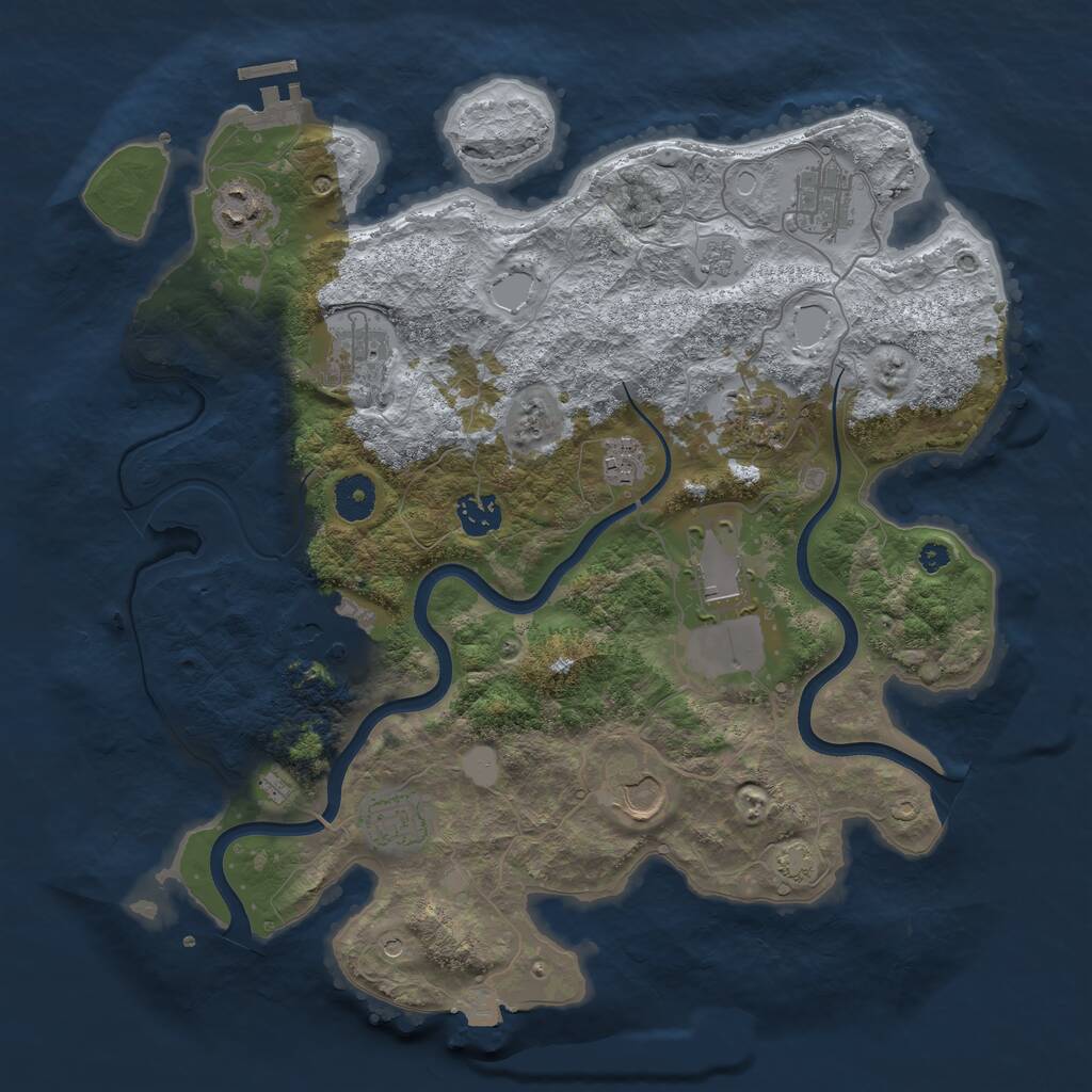 Rust Map: Procedural Map, Size: 3700, Seed: 191008102, 15 Monuments