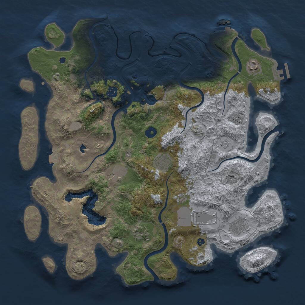 Rust Map: Procedural Map, Size: 4050, Seed: 289177629, 14 Monuments