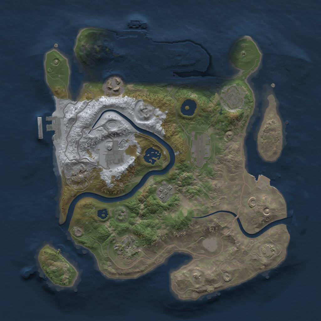 Rust Map: Procedural Map, Size: 3000, Seed: 404282737, 11 Monuments