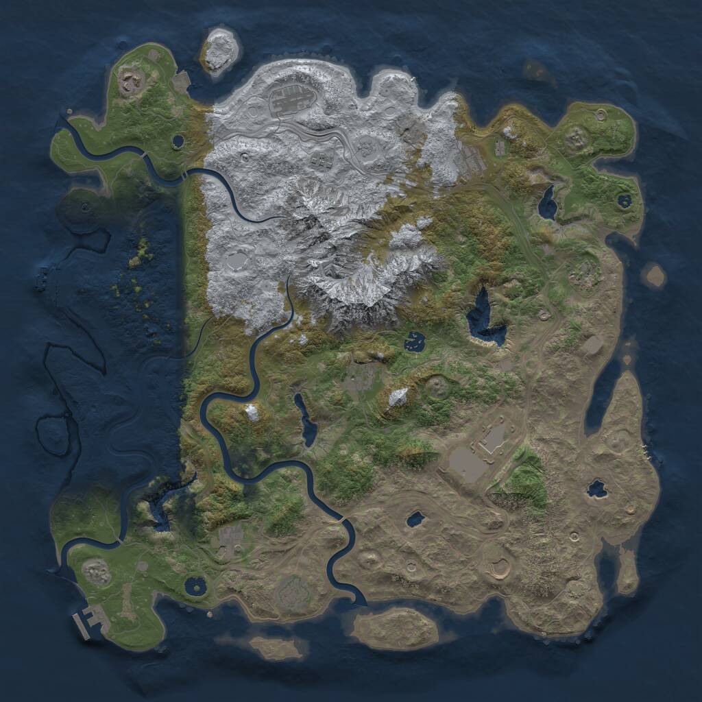 Rust Map: Procedural Map, Size: 5000, Seed: 109630, 17 Monuments