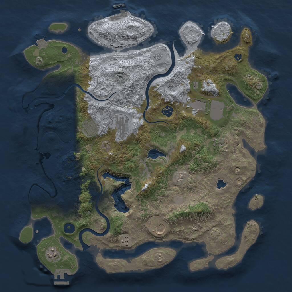 Rust Map: Procedural Map, Size: 4000, Seed: 809241950, 14 Monuments
