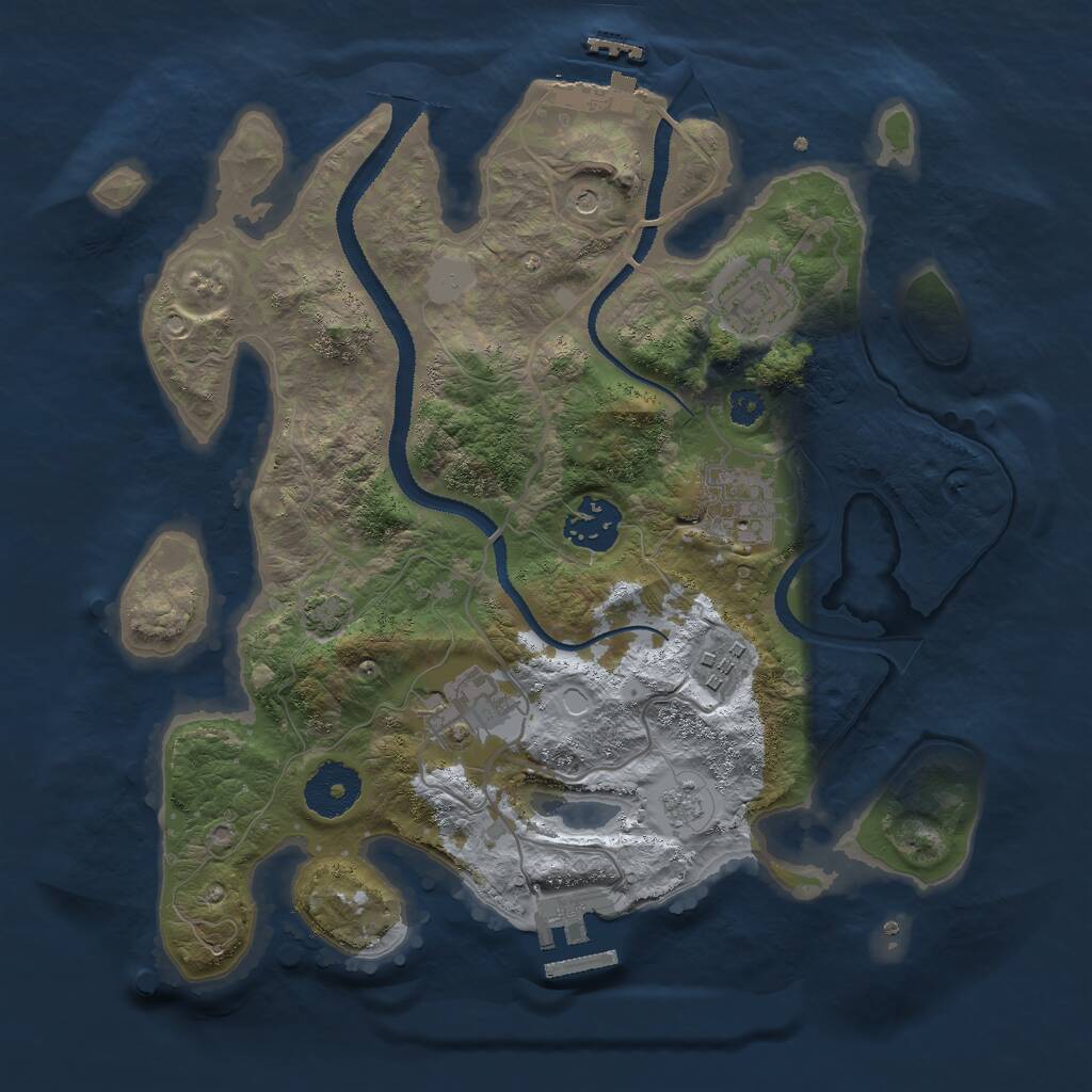 Rust Map: Procedural Map, Size: 3000, Seed: 337635268, 11 Monuments