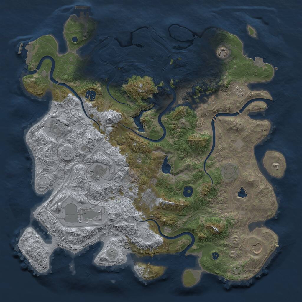 Rust Map: Procedural Map, Size: 4250, Seed: 1482472913, 16 Monuments
