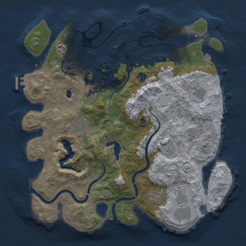 Rust Map: Procedural Map, Size: 4000, Seed: 729260632, 15 Monuments