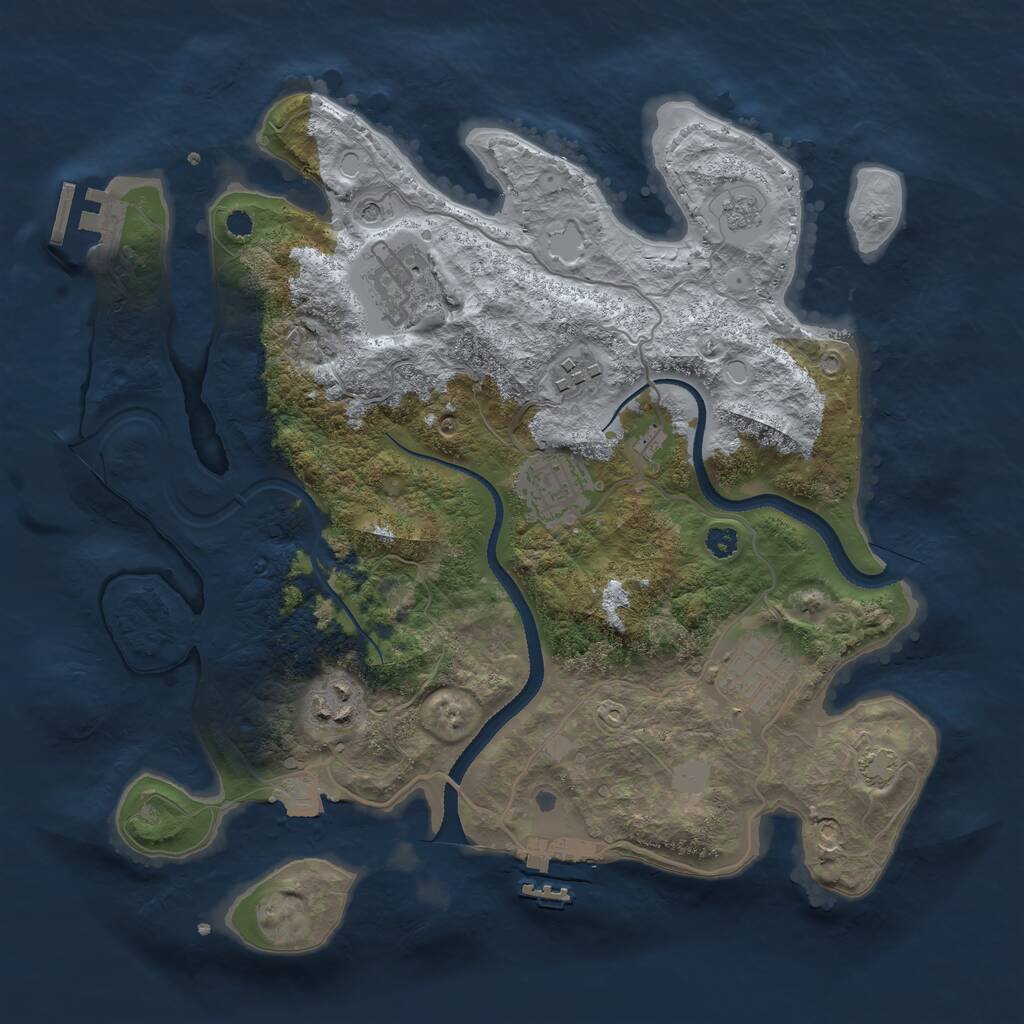 Rust Map: Procedural Map, Size: 3250, Seed: 1008063427, 11 Monuments