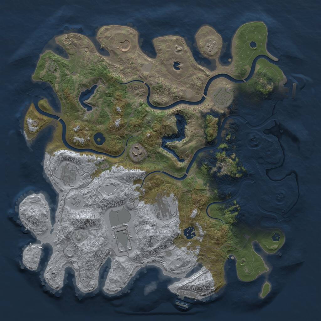 Rust Map: Procedural Map, Size: 4000, Seed: 61468336, 14 Monuments