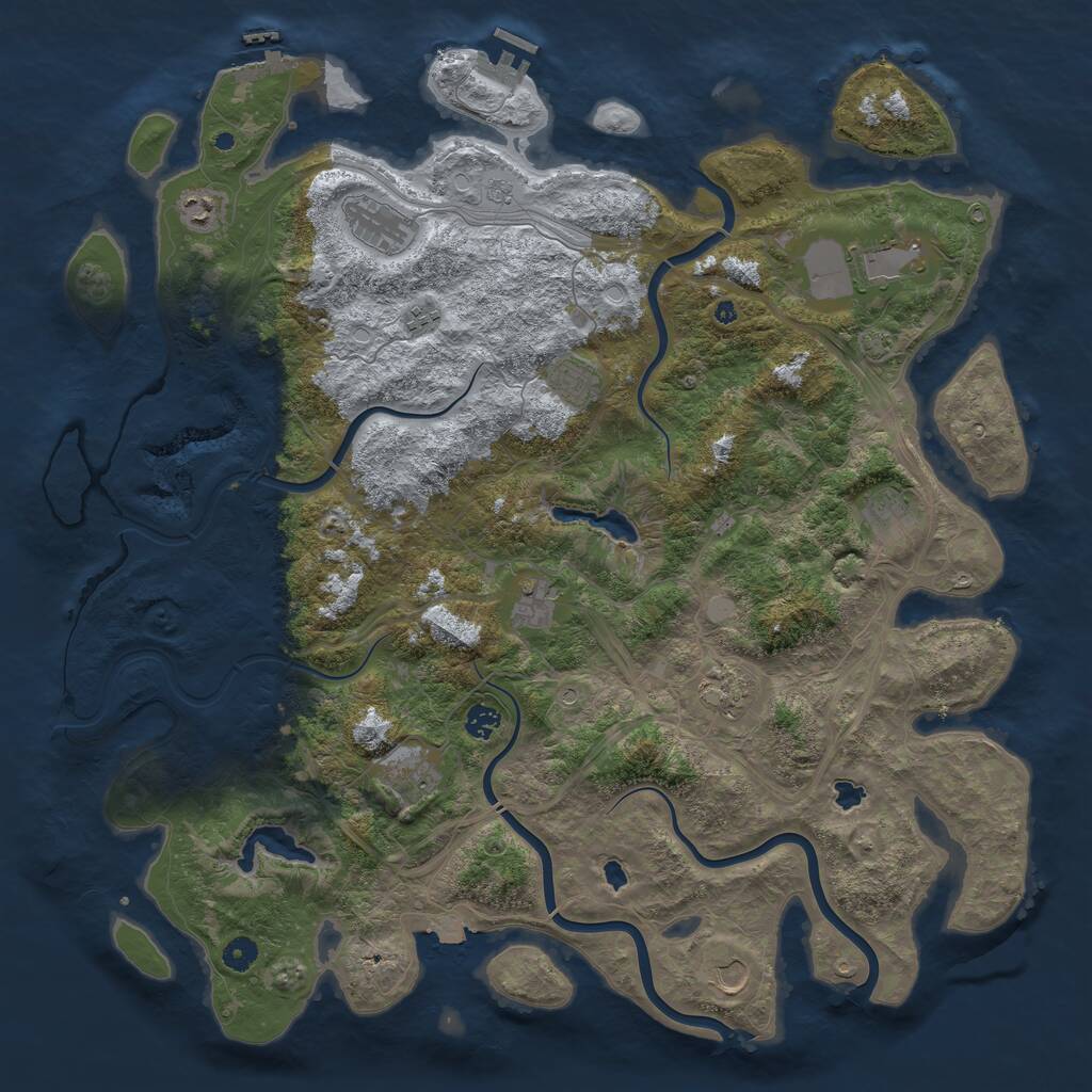 Rust Map: Procedural Map, Size: 4800, Seed: 1561778446, 17 Monuments
