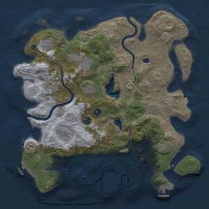 Thumbnail Rust Map: Procedural Map, Size: 4000, Seed: 1216670871, 17 Monuments