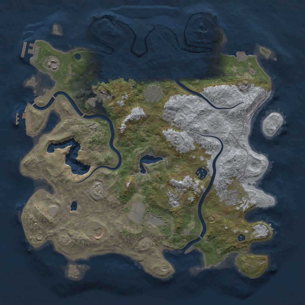 Rust Map: Procedural Map, Size: 4000, Seed: 21510995, 15 Monuments