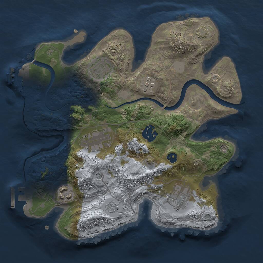 Rust Map: Procedural Map, Size: 2600, Seed: 44313234, 12 Monuments