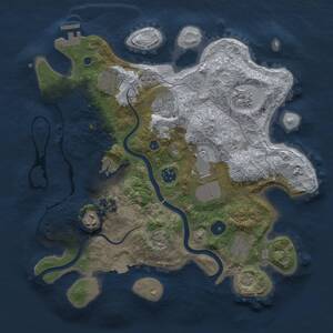 Thumbnail Rust Map: Procedural Map, Size: 3500, Seed: 1807285377, 14 Monuments