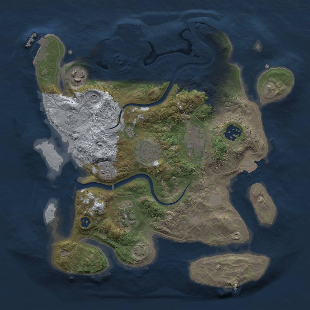 Rust Map: Procedural Map, Size: 3000, Seed: 1978068316, 12 Monuments