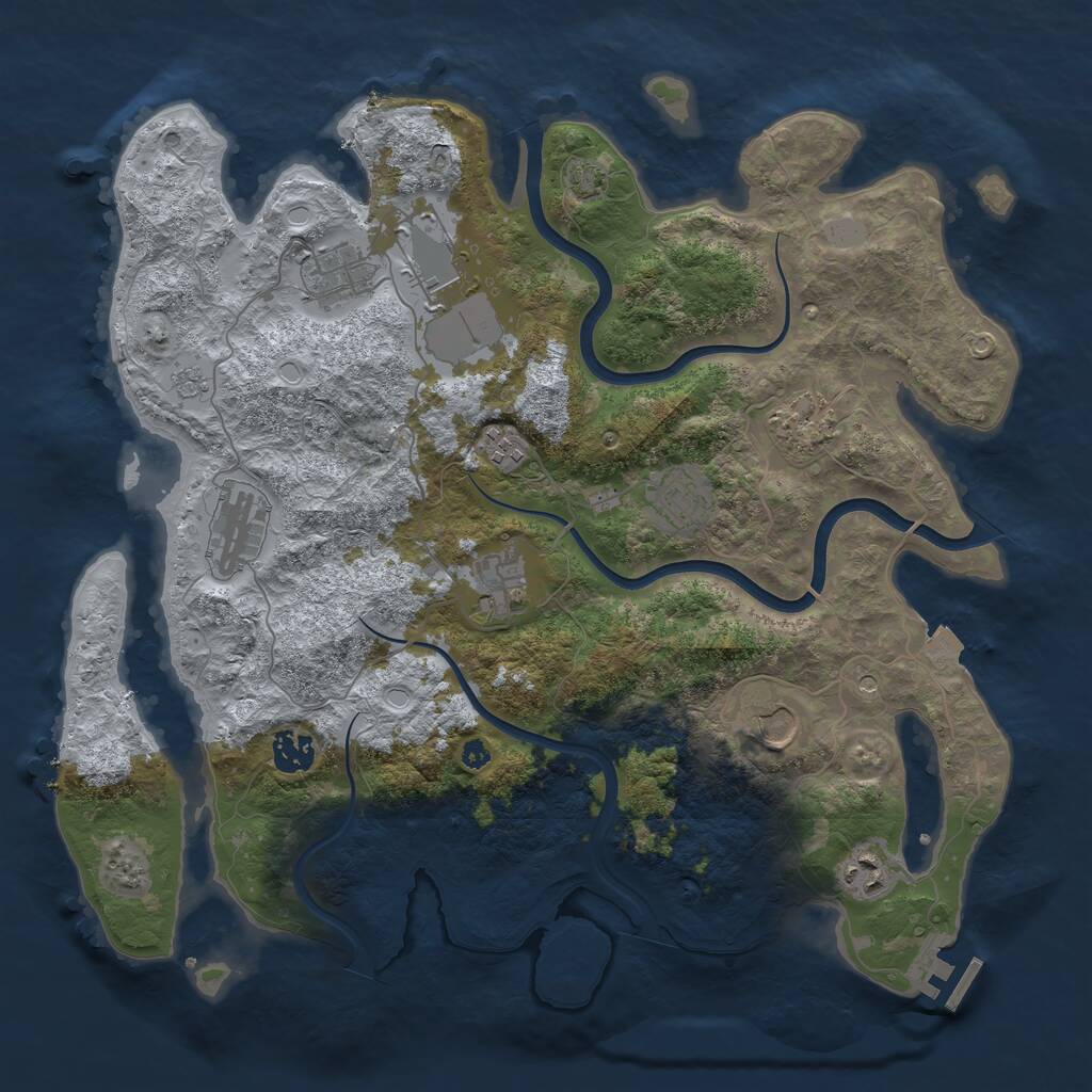 Rust Map: Procedural Map, Size: 3800, Seed: 65133794, 15 Monuments
