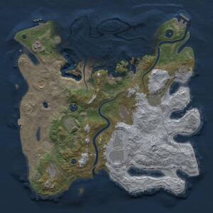Thumbnail Rust Map: Procedural Map, Size: 4000, Seed: 451743923, 15 Monuments