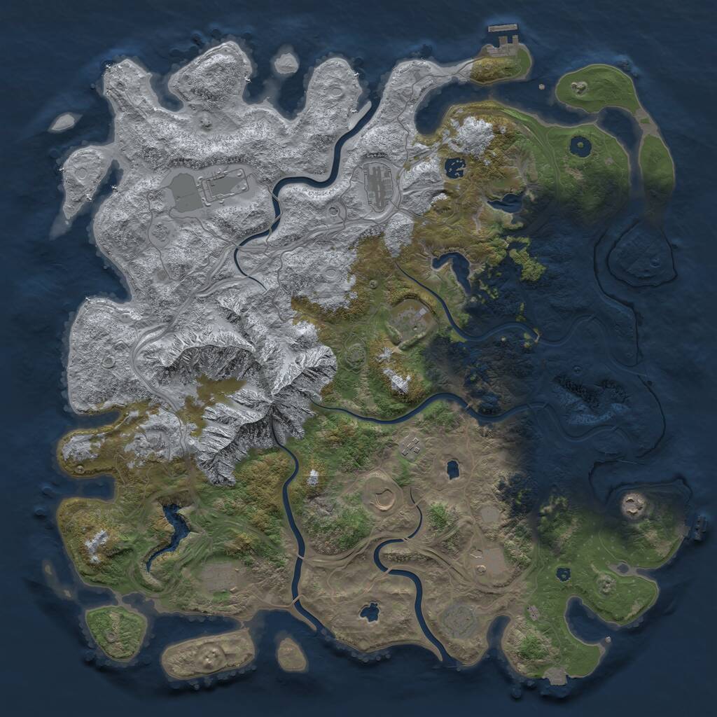 Rust Map: Procedural Map, Size: 5000, Seed: 1891019067, 17 Monuments