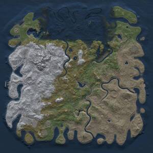 Thumbnail Rust Map: Procedural Map, Size: 6000, Seed: 1250244607, 17 Monuments
