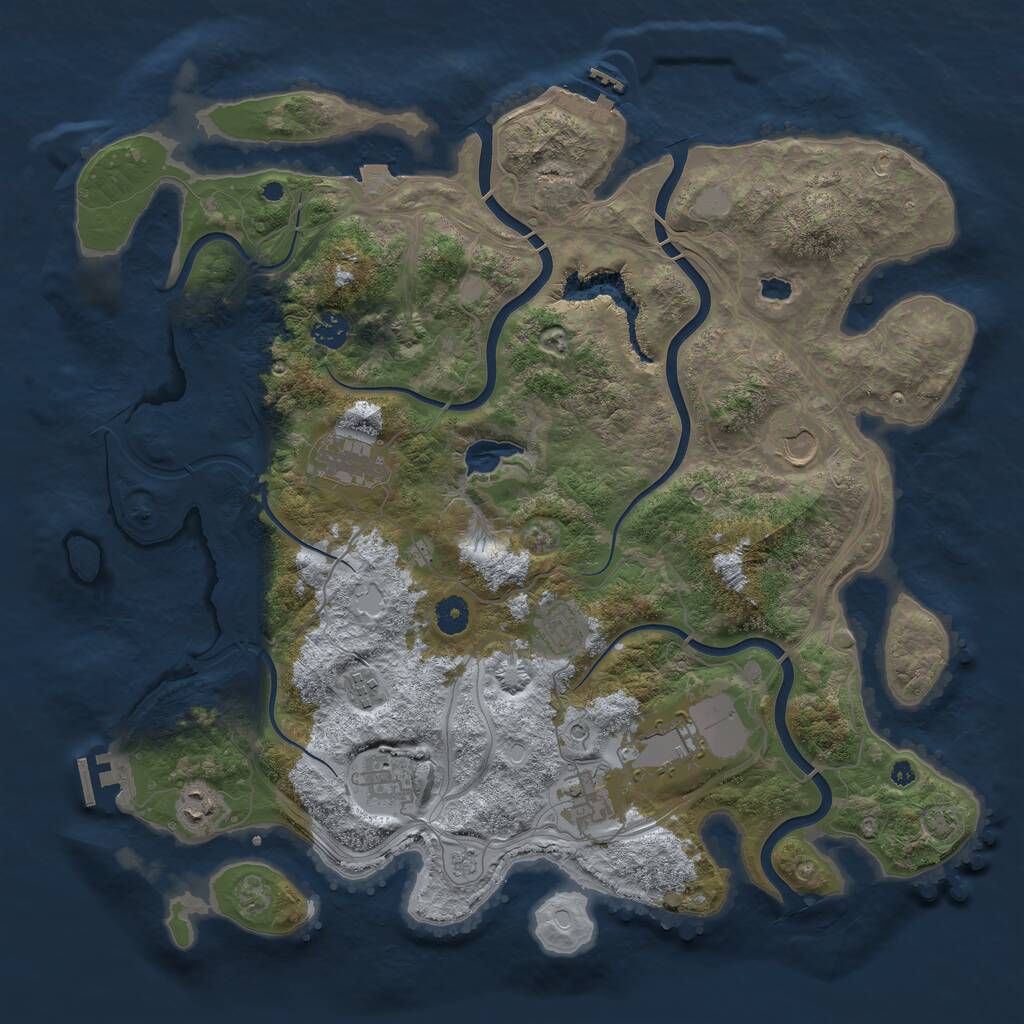 Rust Map: Procedural Map, Size: 4250, Seed: 1971832198, 15 Monuments