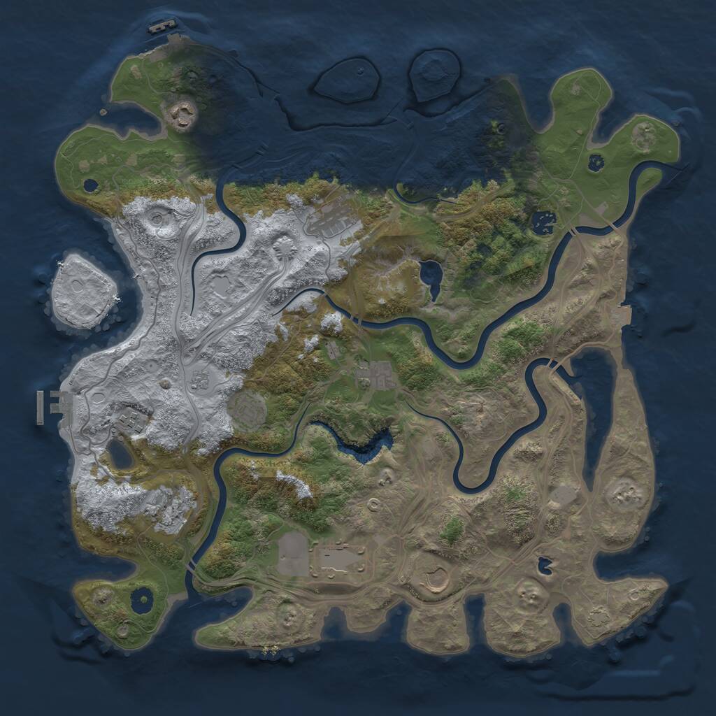 Rust Map: Procedural Map, Size: 4250, Seed: 1909320, 15 Monuments