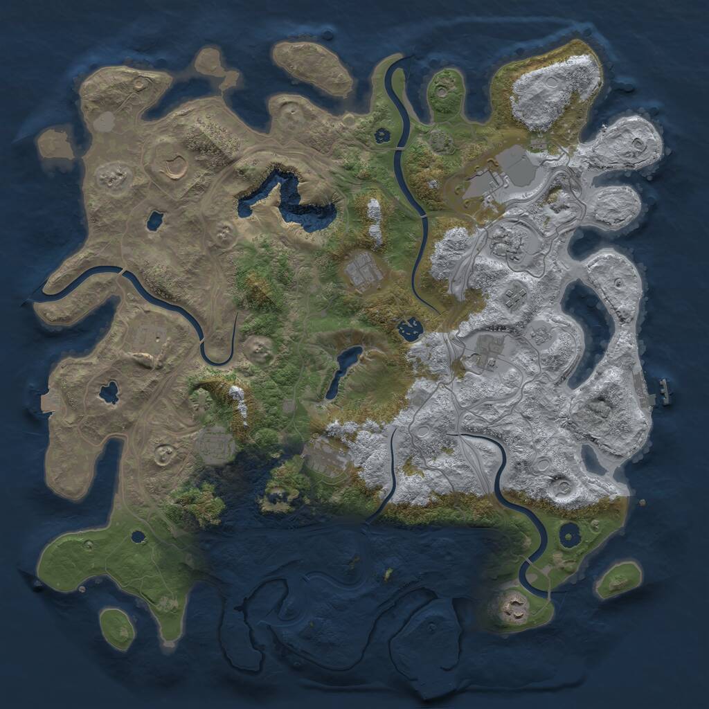 Rust Map: Procedural Map, Size: 4500, Seed: 1426356255, 17 Monuments