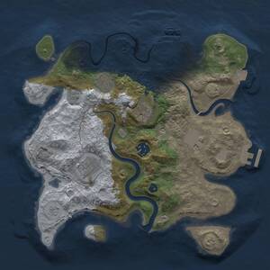 Thumbnail Rust Map: Procedural Map, Size: 3000, Seed: 80597849, 12 Monuments