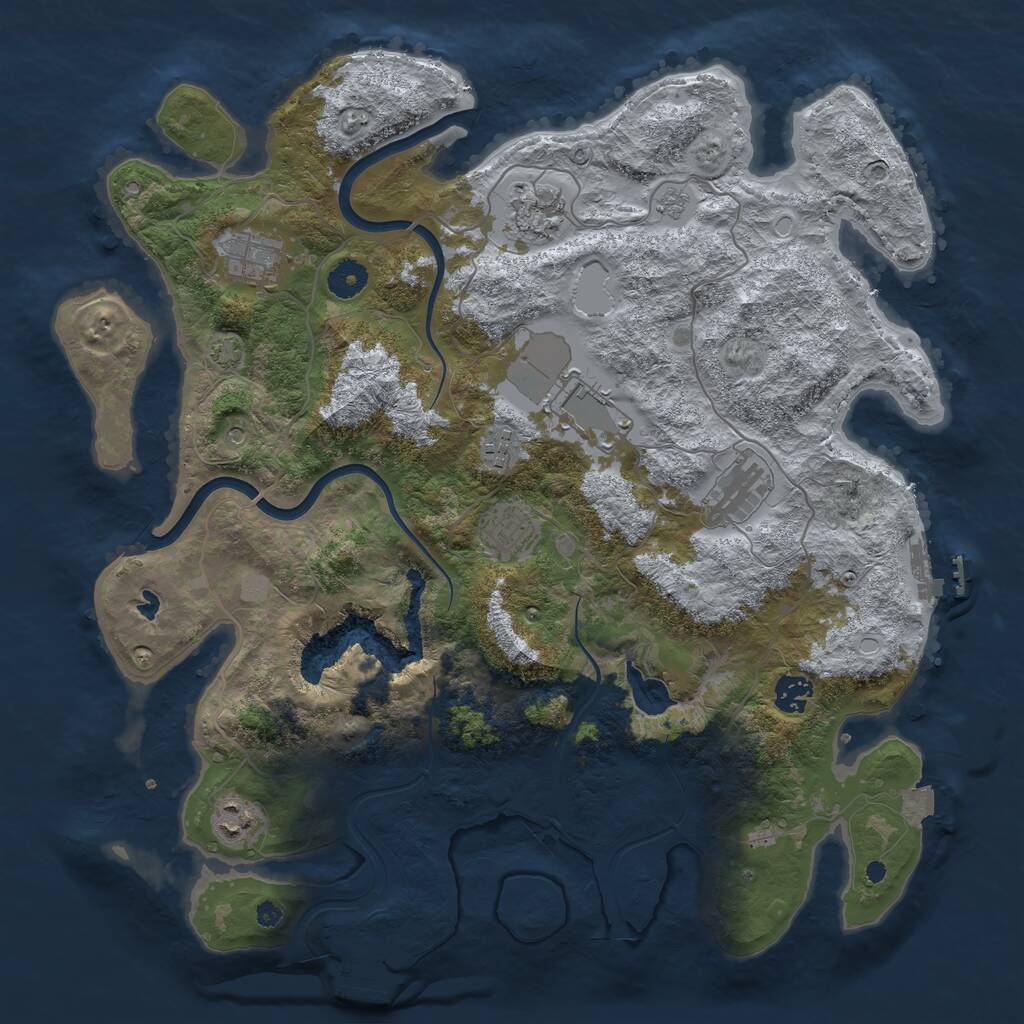 Rust Map: Procedural Map, Size: 4000, Seed: 691912185, 14 Monuments