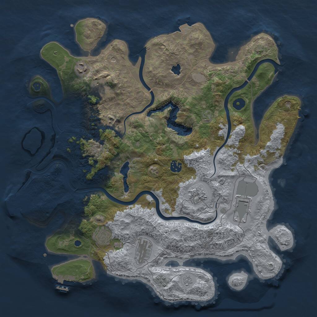 Rust Map: Procedural Map, Size: 4000, Seed: 787463712, 14 Monuments