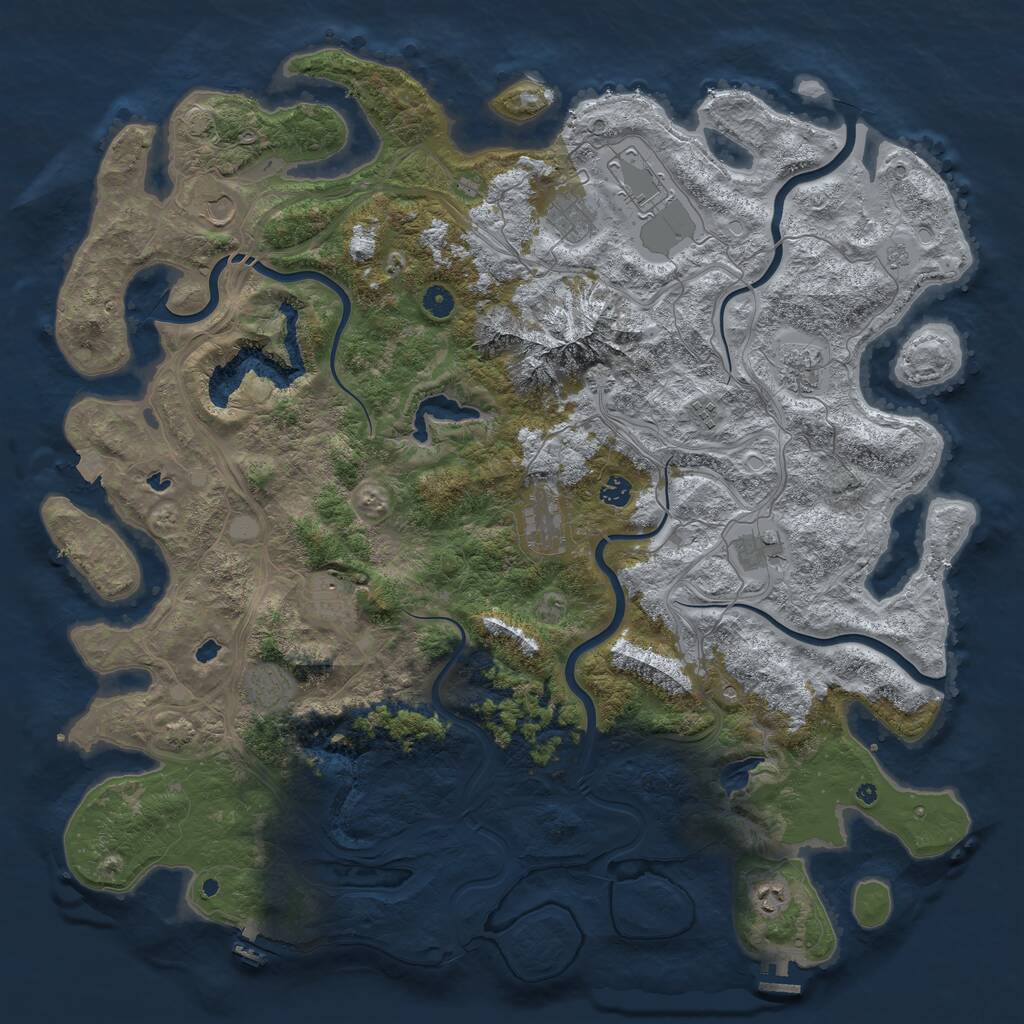 Rust Map: Procedural Map, Size: 5000, Seed: 75262112, 17 Monuments