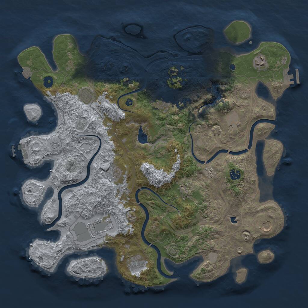 Rust Map: Procedural Map, Size: 4250, Seed: 235781474, 17 Monuments