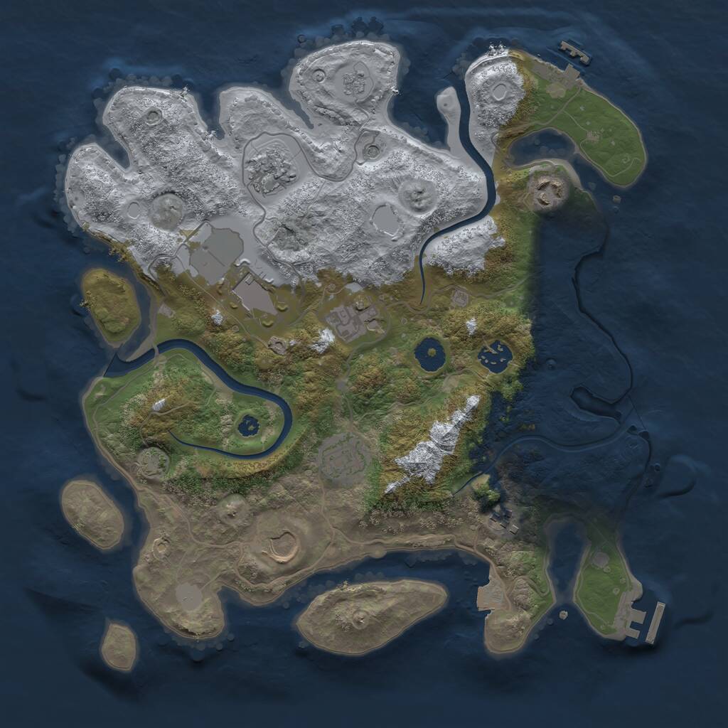 Rust Map: Procedural Map, Size: 3500, Seed: 43897466, 14 Monuments