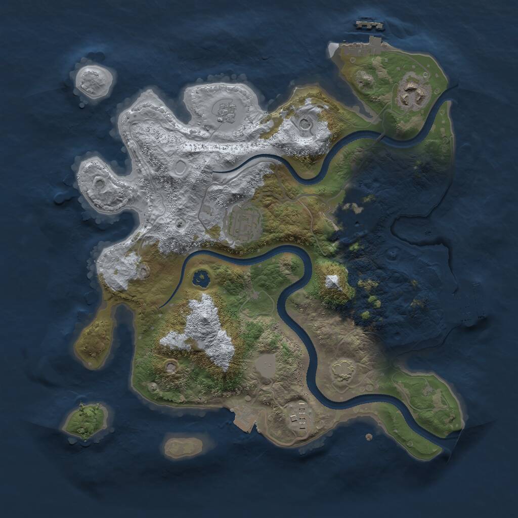 Rust Map: Procedural Map, Size: 3000, Seed: 1074336583, 10 Monuments