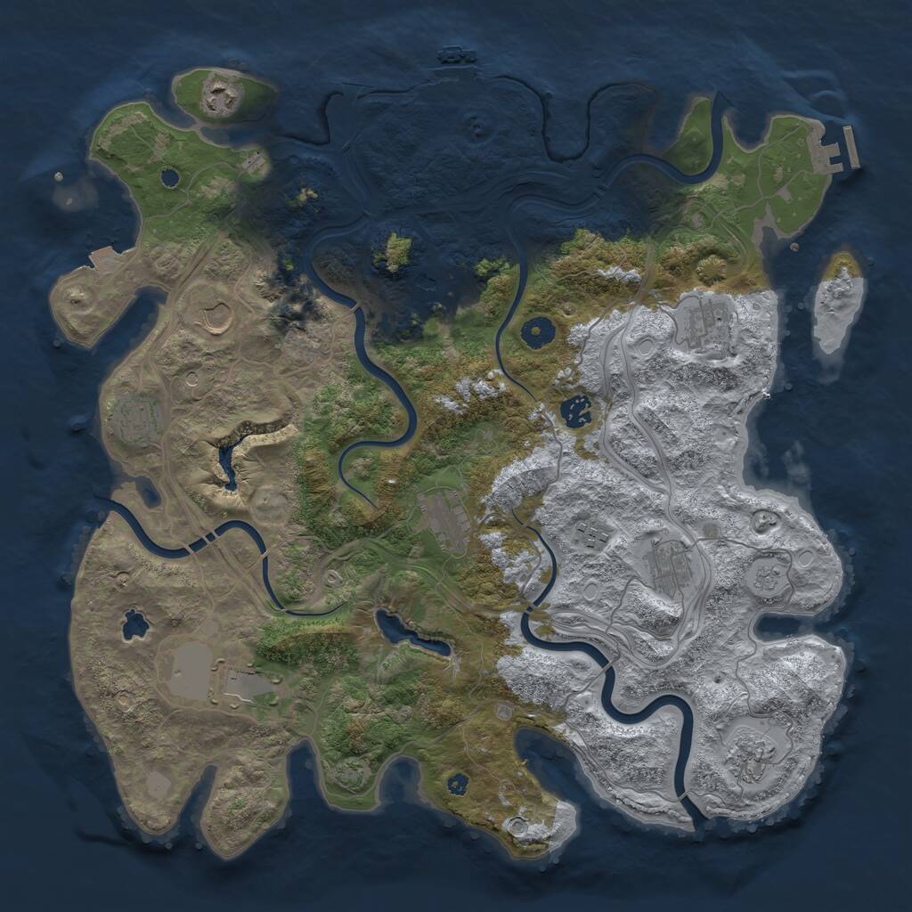 Rust Map: Procedural Map, Size: 4250, Seed: 1968173528, 17 Monuments