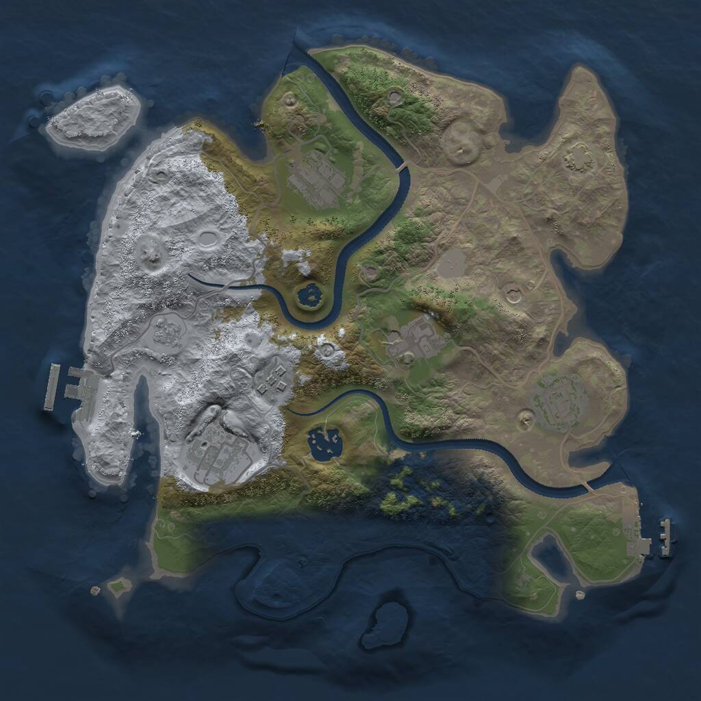 Rust Map: Procedural Map, Size: 3000, Seed: 1960218255, 12 Monuments