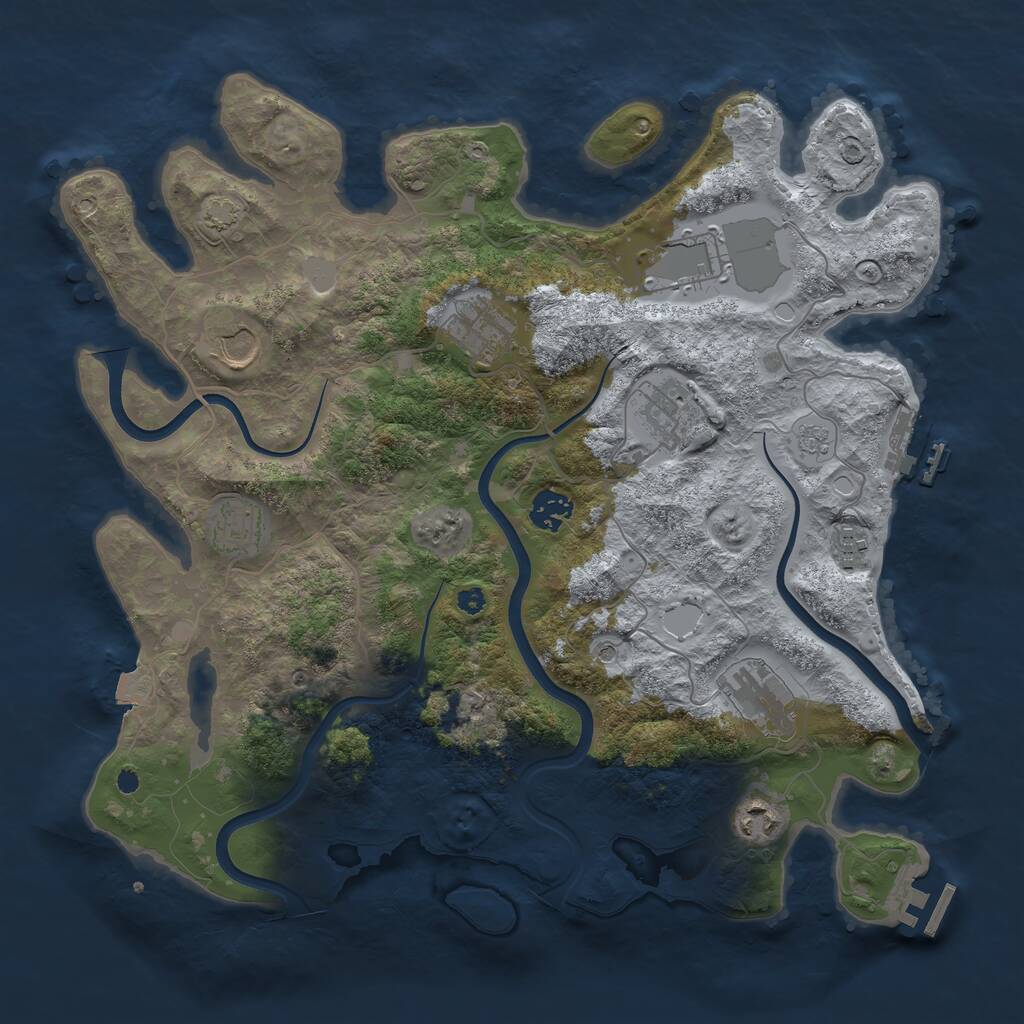 Rust Map: Procedural Map, Size: 3750, Seed: 807513655, 15 Monuments