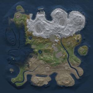 Thumbnail Rust Map: Procedural Map, Size: 3500, Seed: 2128, 15 Monuments