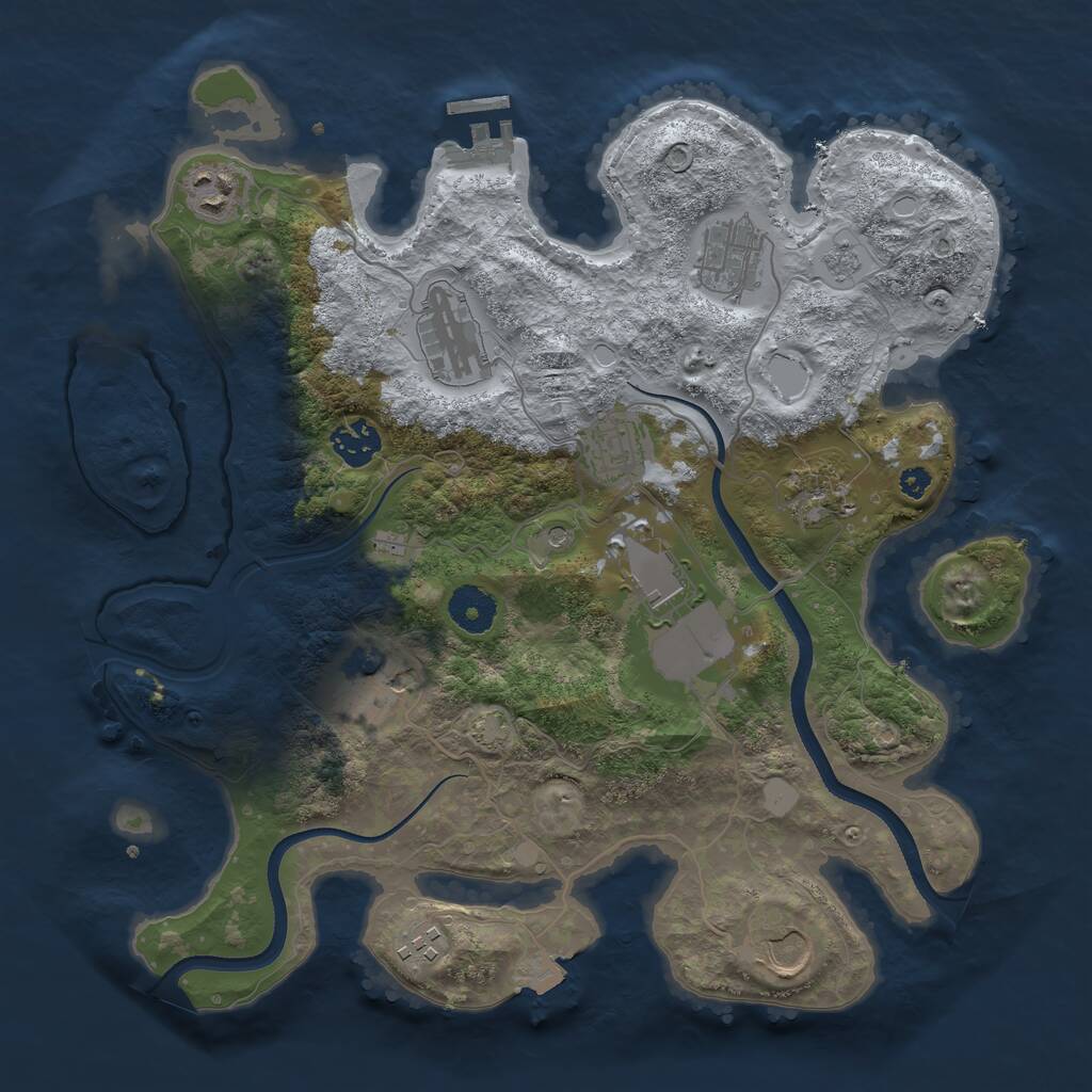 Rust Map: Procedural Map, Size: 3500, Seed: 2128, 15 Monuments