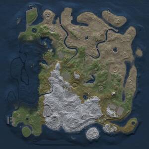 Thumbnail Rust Map: Procedural Map, Size: 4500, Seed: 463230260, 17 Monuments