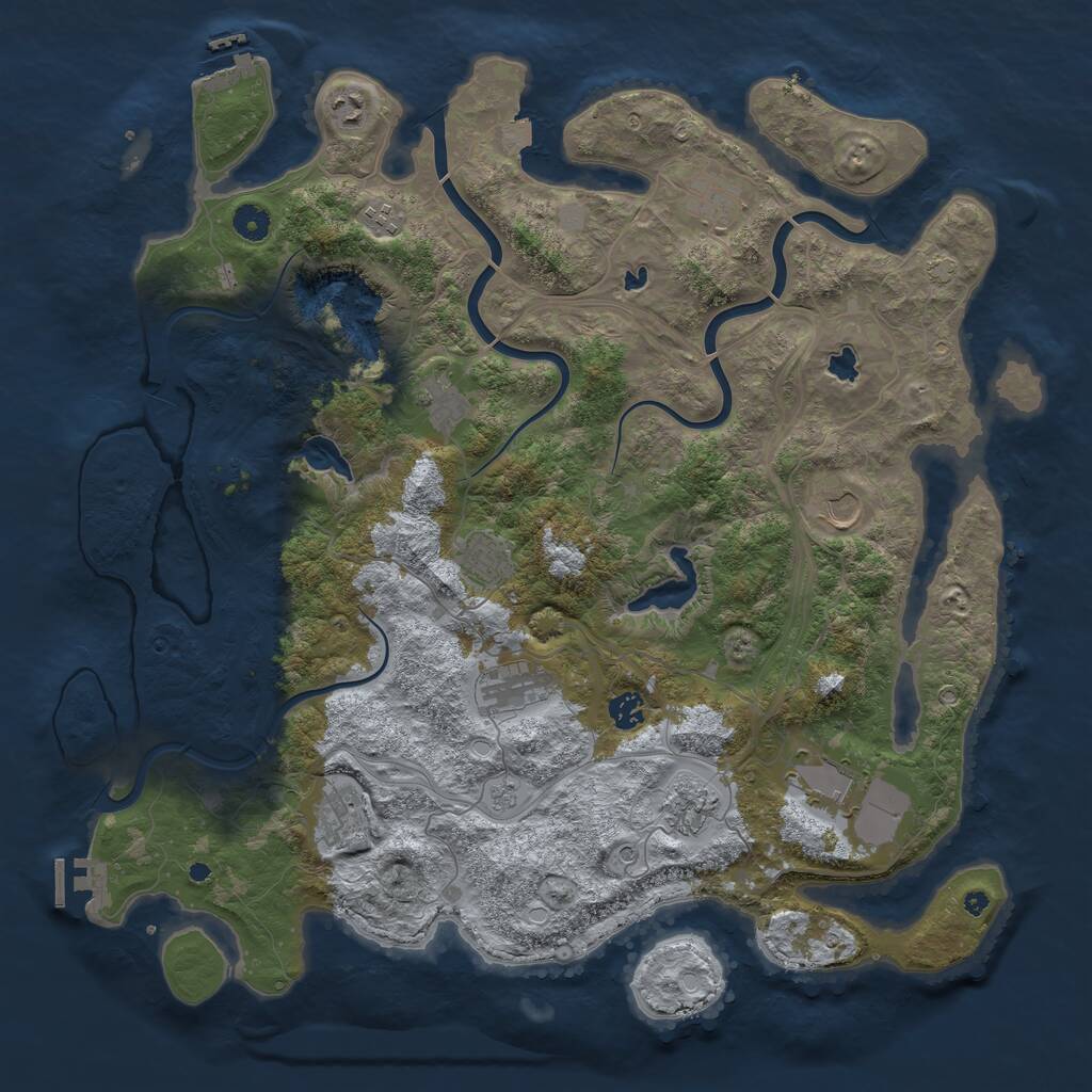 Rust Map: Procedural Map, Size: 4500, Seed: 463230260, 17 Monuments