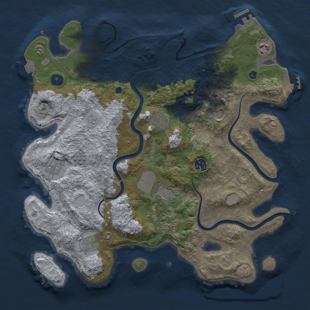 Rust Map: Procedural Map, Size: 3850, Seed: 58958, 15 Monuments