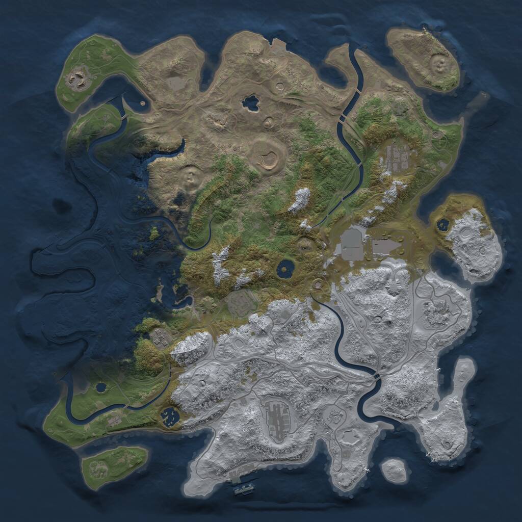 Rust Map: Procedural Map, Size: 4250, Seed: 20418677, 15 Monuments