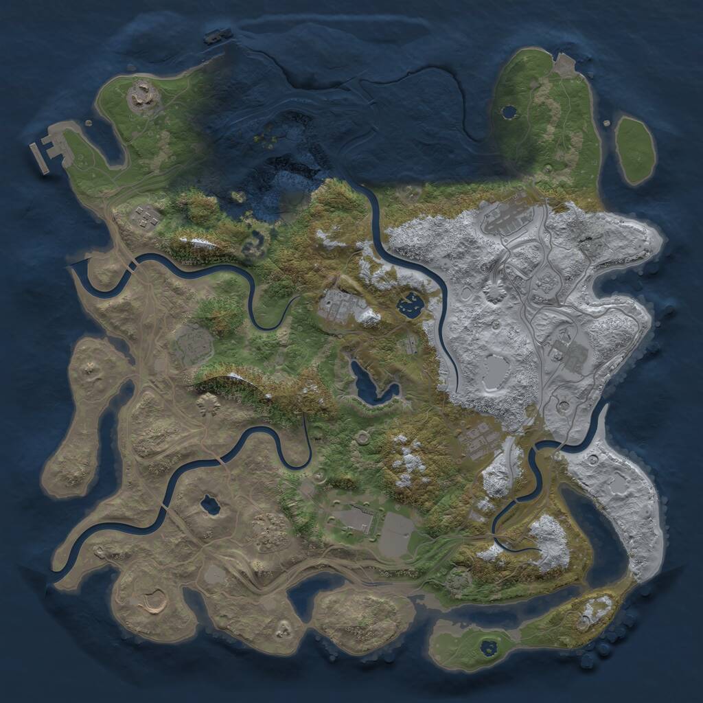 Rust Map: Procedural Map, Size: 4250, Seed: 616096672, 17 Monuments