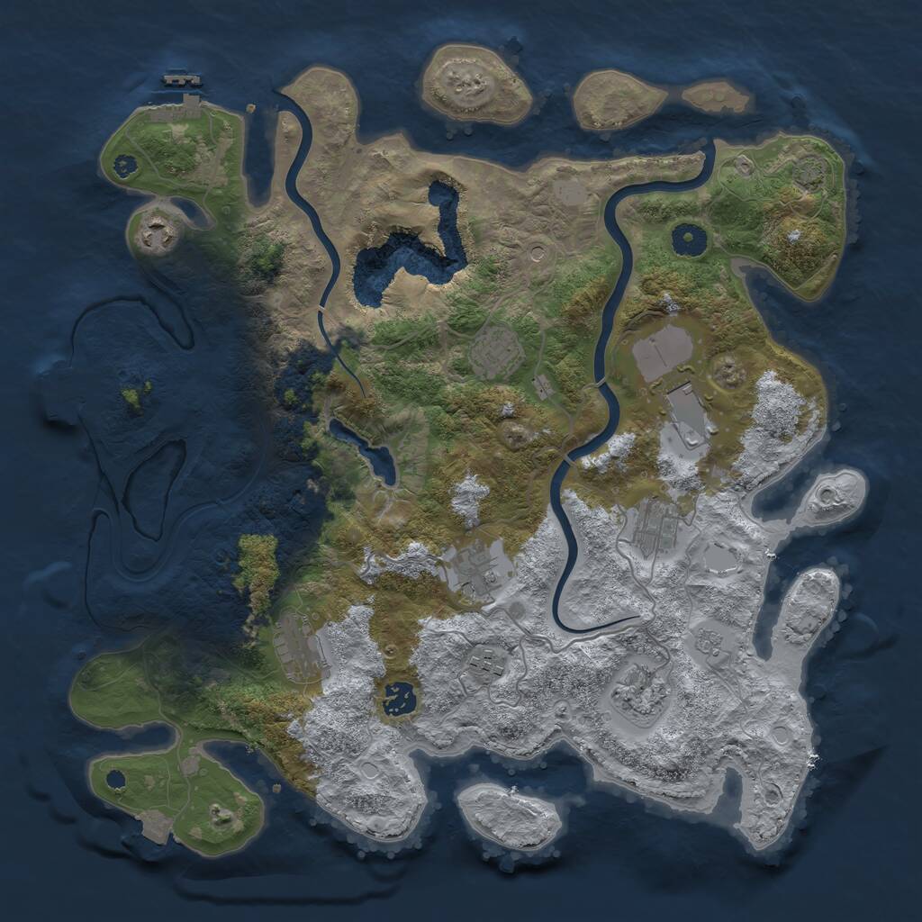Rust Map: Procedural Map, Size: 4000, Seed: 248453365, 15 Monuments